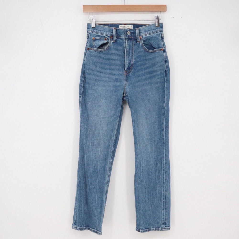 Abercrombie & Fitch Jeans Womens 0S The Ankle Straight Blue Ultra High Rise EX
